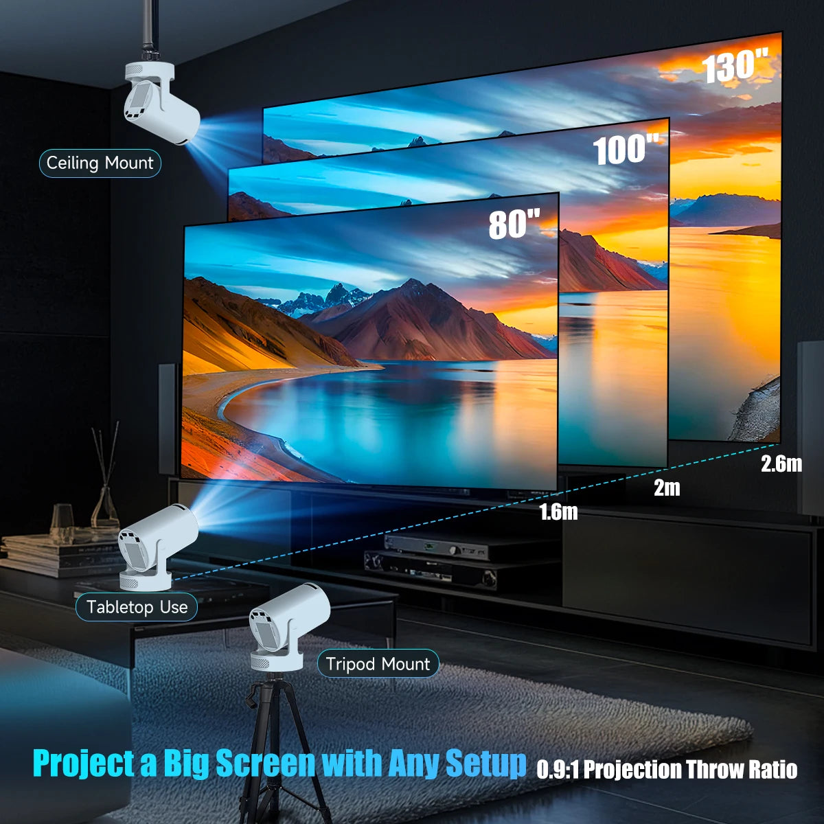 Magcubic HY300 Pro + Projector 8K 720P With 5W Speaker