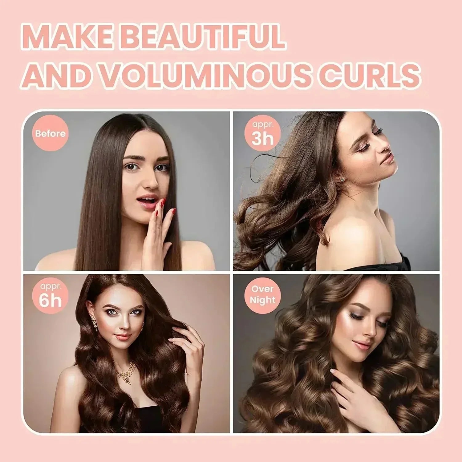 Heatless Hair Curlers Curling Rod Headband No Heat Hair Rollers Lazy Curls